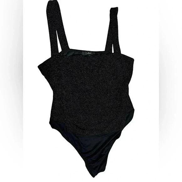 Lulus Tops - Lulus black sparkle bodysuit tank size XL